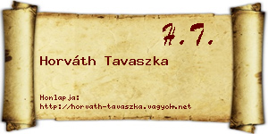 Horváth Tavaszka névjegykártya